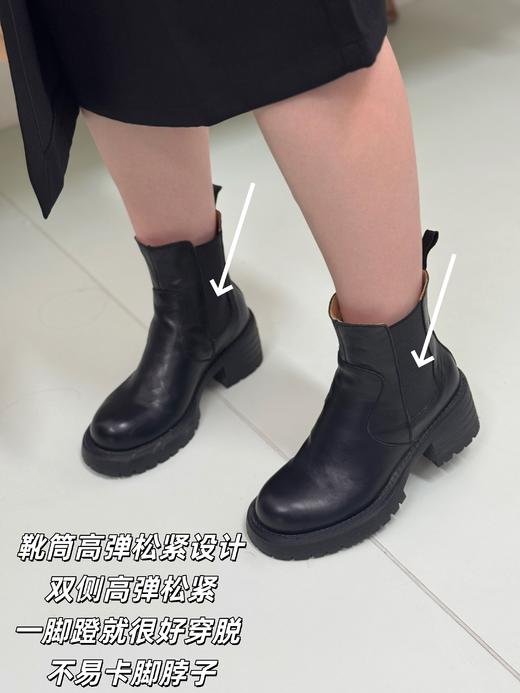 花粉定制【切尔西靴】不加绒，正码正拍，无需拍大一码！黑色、棕色经典色系，筒口松紧设计，穿脱方便，鞋面头层植鞣牛皮，内里头层牛皮，鞋底防滑耐磨，北方可穿 商品图2