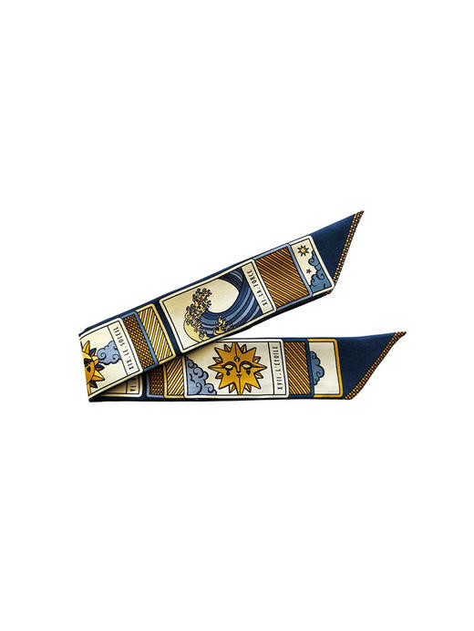 订购14周到｜AN-NEE-深蓝色 塔罗 4cm 腕巾［法国设计师］ 商品图0