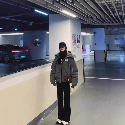 【美式复古毛领连帽派克服】女冬季新款棉衣加厚保暖工装棉服外套 商品图6
