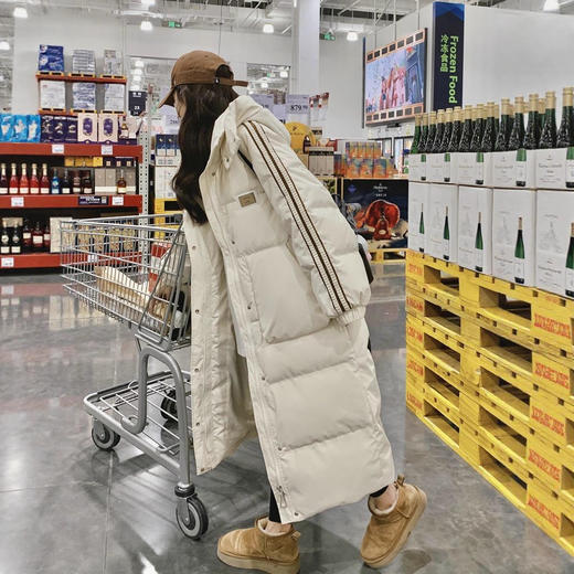 冬季新款羽绒棉衣棉服女长款宽松韩版学院风加厚外套过膝棉袄 商品图0