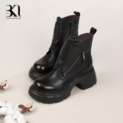 BAKERLOO女鞋英伦马丁侧拉链机车靴JY225 商品图1