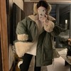 赵露思同款派克服冲锋衣女中长款羊羔绒加绒加厚拼接棉服外套 商品缩略图2