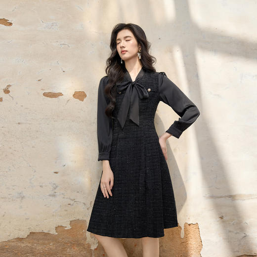 2025年春季新款大码女装温柔拼接裙子胖妹妹洋气通勤连衣裙9951856953 商品图4