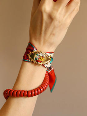 订购14周到｜AN-NEE-BONOEIL-红色 塔罗 4cm 装饰扣手镯［法国设计师］