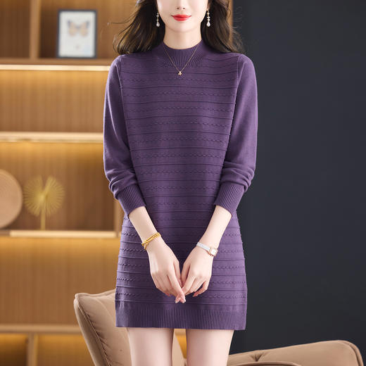 CC配大衣毛衣裙女士中长款秋冬2025新款小个子遮屁股内搭针织打底衫 商品图1