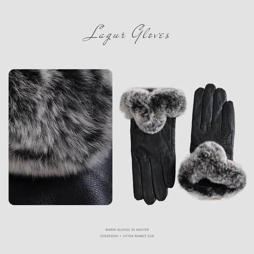 【奢品 · 5A小羊皮防水外戴手套女冬季重奢款獭兔】保暖户外骑行防风 商品图3