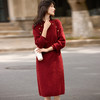 【年货节】熙世界【微醺酒红色】圣诞穿搭半高领毛衣裙女秋冬打底针织连衣裙 商品缩略图3
