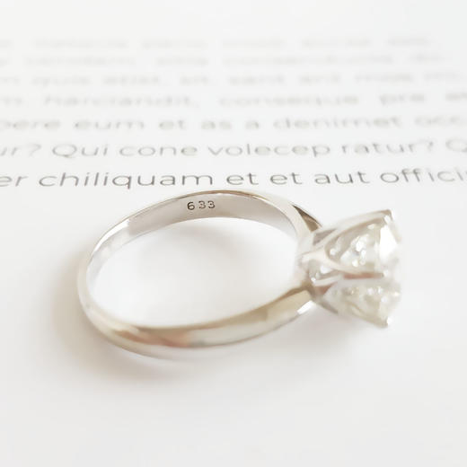 【天然正品】AU750白金经典简约六爪款2.04克拉钻石戒指14号（戒圈可改）女士181125TJ25 商品图6