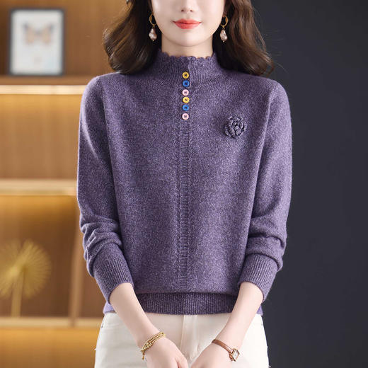 CC半高领保暖毛衣女士短款秋冬2025新款洋气内搭上衣针织打底衫 商品图0