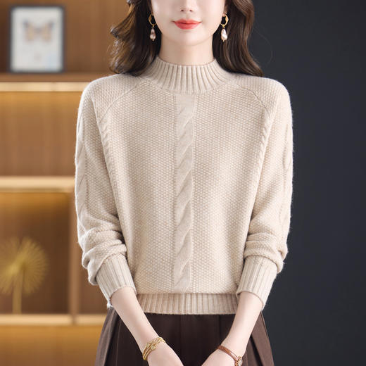 CC半高领毛衣女士短款秋冬2025新款洋气厚款上衣针织打底衫 商品图2