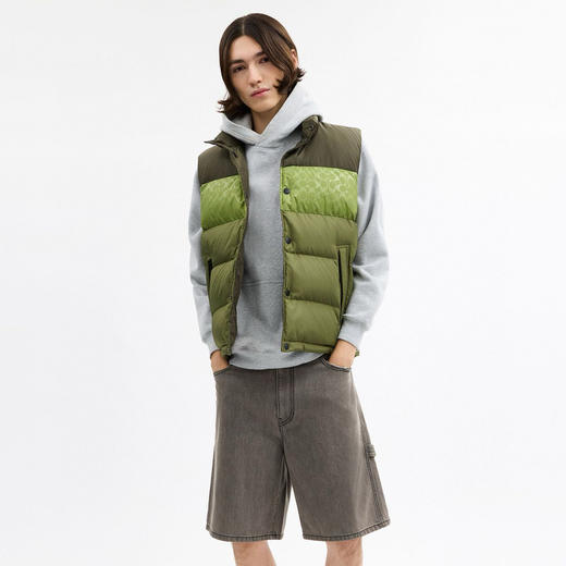 D112544男士双面拼色立领羽绒背心休闲叠穿保暖 商品图11