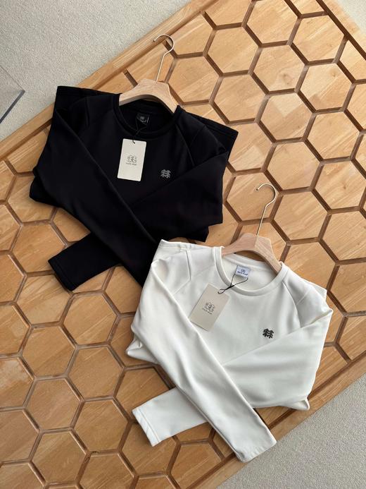 D112532女款长袖T恤吸湿排汗女士圆领加绒长袖上衣 商品图1