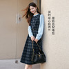 【11/26新品】熙世界学院风复古格纹拼接连衣裙女2025秋冬女法式长袖假两件裙子 商品缩略图1