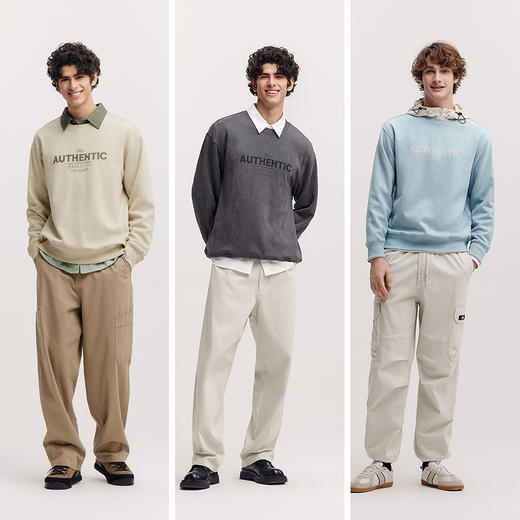 森马中国国家地理嘉绒系列卫衣男春字母印花宽松圆领上衣简约百搭 商品图3