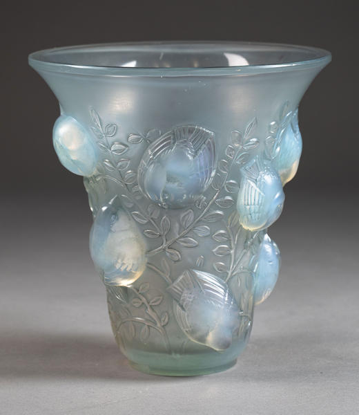 独角鹿西洋古董1930年法国出品「Saint François雀」欧泊水晶花瓶 商品图0