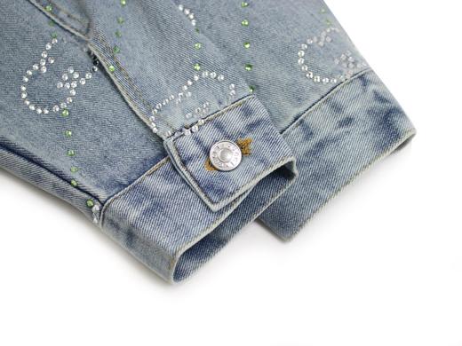 D112555男式蓝色水洗满钻烫钻牛仔外套夹克 商品图3