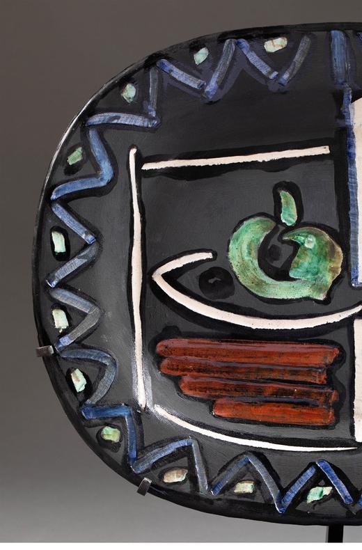 独角鹿西洋古董1953年代西班牙出品限量装饰陶盘「Nature morte 静物」 商品图5