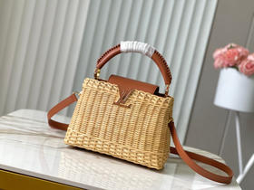 秋冬特惠💰1700 渠道级LV 新品 te级LV 动态芯片 M26025/M48865棕色编织印花竹篮