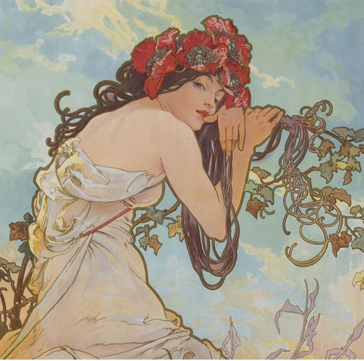 独角鹿西洋古董1896年法国出品版画作品《四季 Les Quatre Saisons》 商品图5