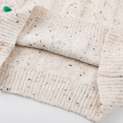 D112524冬季新款绞花毛球针织衫宽松圆领毛衫落肩袖套头毛衣女 商品图12