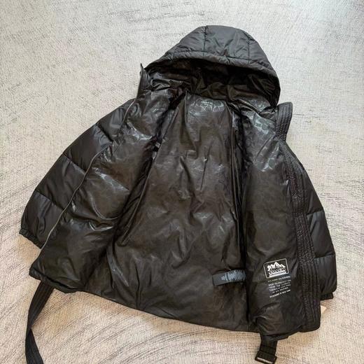 D112548女士黑色中长款含腰带羽绒夹克羽绒服 商品图5