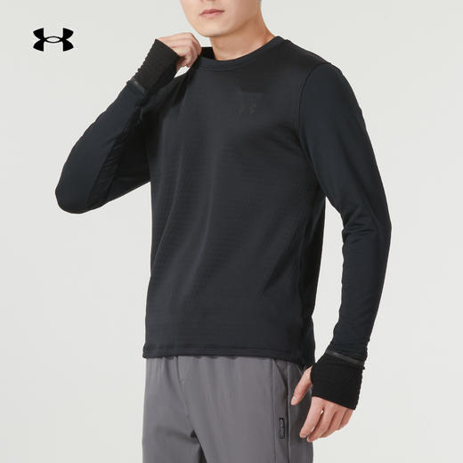 安德玛健身衣长袖T恤男装秋季Qualifier Cold跑步训练运动服上衣1379304-001 商品图2