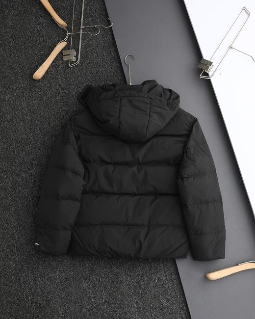 D112541梭织面料防风拒水连帽纯色羽绒服夹克 商品图4