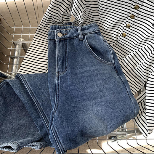 特价出！ 不退换！显瘦不臃肿的加绒直筒阔腿牛仔裤！ 商品图6