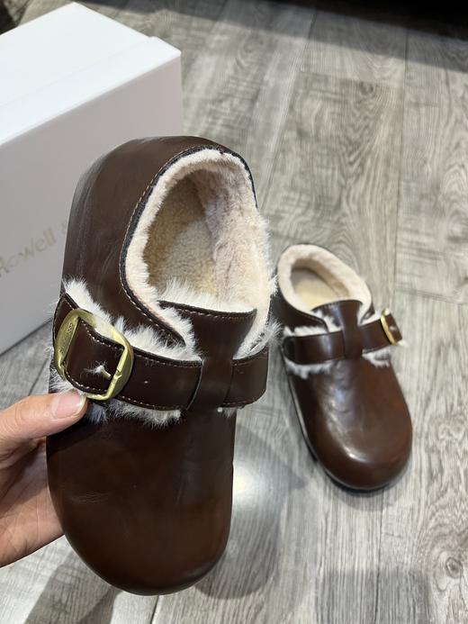 D112507内增高皮U毛一体加绒勃肯鞋女冬季新款复古乐福鞋 商品图3