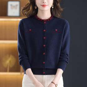 CC木耳边领毛衣女短款秋冬2025新款洋气时尚上衣针织打底衫