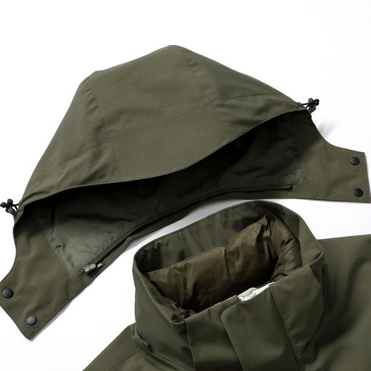 半身缘男女装 冬季户外中长款可脱卸拼色三防面料一衣多穿羽绒服2533 商品图8