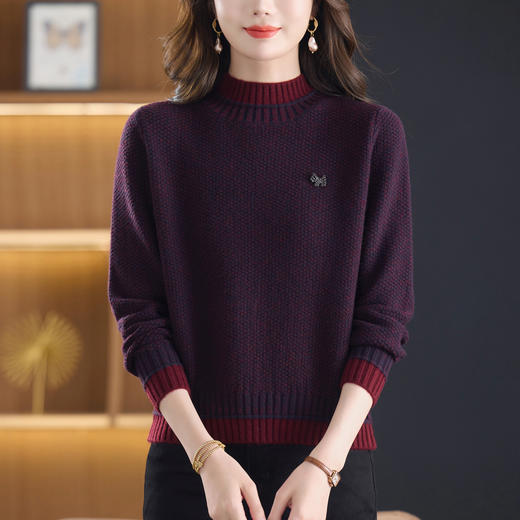 CC半高领毛衣女士短款秋冬2025新款洋气时尚上衣针织打底衫 商品图3