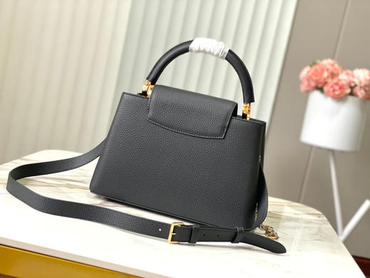 秋冬特惠💰1850 渠道级LV 新品 te级LV 动态芯片 M12936/M48865黑色圆花环扣款 本款Capucines 手袋 商品图2