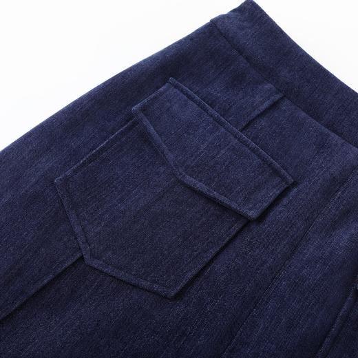 D112523蓝色灯芯绒工装裙半身裙半裙25秋冬季叠穿搭女长裙a字裙 商品图13