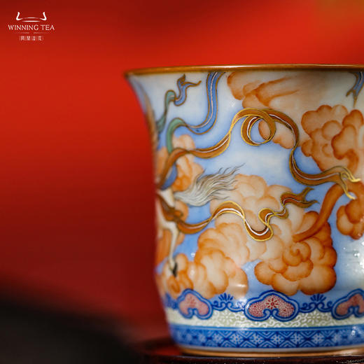 问鼎鼎峰柴窑天马行空（天青精工款竹节杯） 商品图3