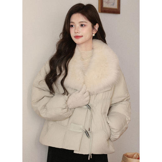 鹿向南「奢暖出圈」90白鸭绒狐狸毛领蓬松绒感羽绒服女秋冬季外套 商品图0