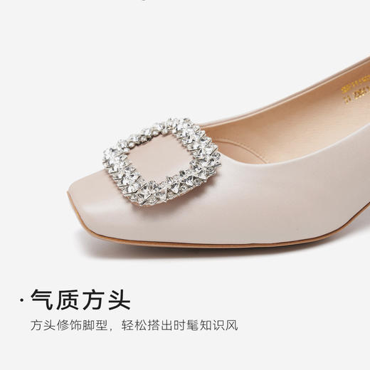 【小方镜系列】星期六26春新款优雅风缎面晶扣中低跟单鞋SSE1111030/SSE1111035 商品图13