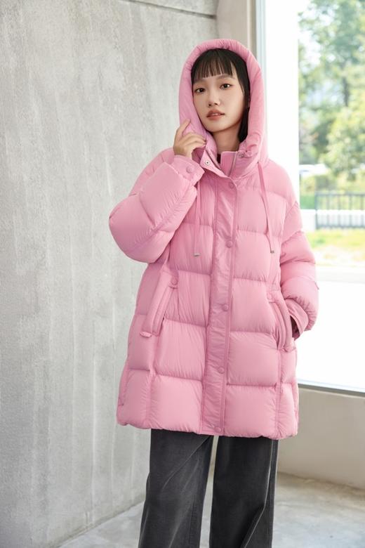 SIA SAYLOR 粉色减龄时尚连帽羽绒服外套 21119 商品图1