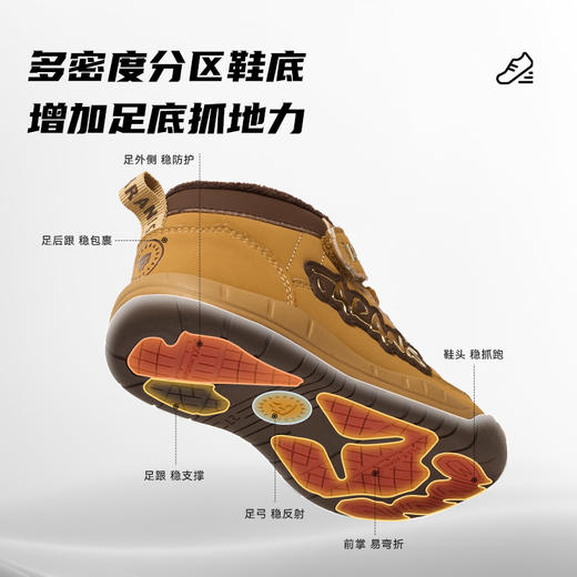 泰兰尼斯儿童平衡车鞋2025年冬款男童318平衡车鞋儿童加绒保暖跑步鞋子 T01X5D6848 商品图3