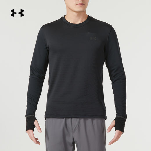 安德玛健身衣长袖T恤男装秋季Qualifier Cold跑步训练运动服上衣1379304-001 商品图0