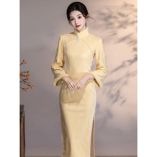 【预售3天】加绒加厚冬装改良，新中式国旗袍GX-4163 商品图0