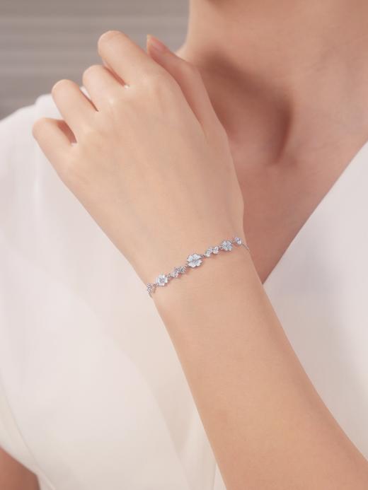 【夜光四叶草】夜光爱心四叶草手链 925银璀璨闪耀小众原创轻奢精致优雅气质浪漫百搭拼接链 告白甜蜜好运 商品图7