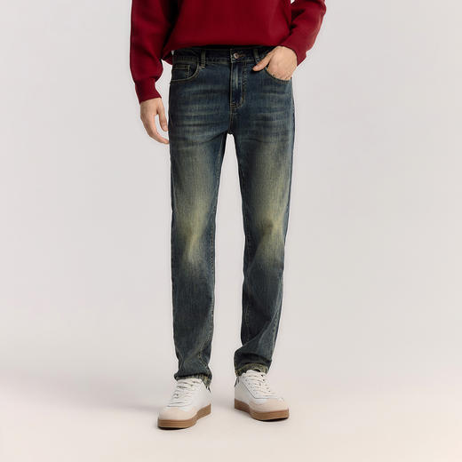 森柔|森马牛仔裤男士春季弹力合体小脚裤子复古都市日常通勤长裤 商品图1