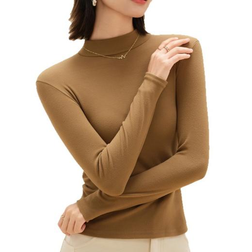 「仅29.9抢！暖肤打底衫」半高领打底衫女士春秋款内搭纯色加绒加厚保暖上衣修身打底衣 商品图4