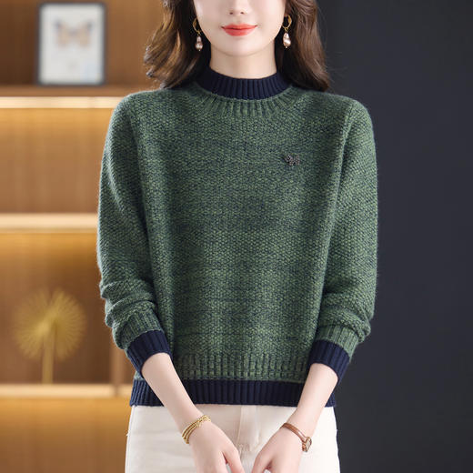 CC半高领毛衣女士短款秋冬2025新款洋气时尚上衣针织打底衫 商品图2
