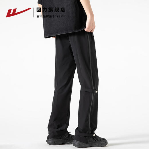 回力机能拉链冲锋裤男士2025夏季新款黑色美式潮流休闲伞兵工装裤 商品图4