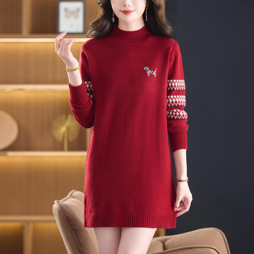 CC配大衣宽松毛衣裙女士中长款秋冬2025新款高级感遮屁股针织打底衫 商品图1