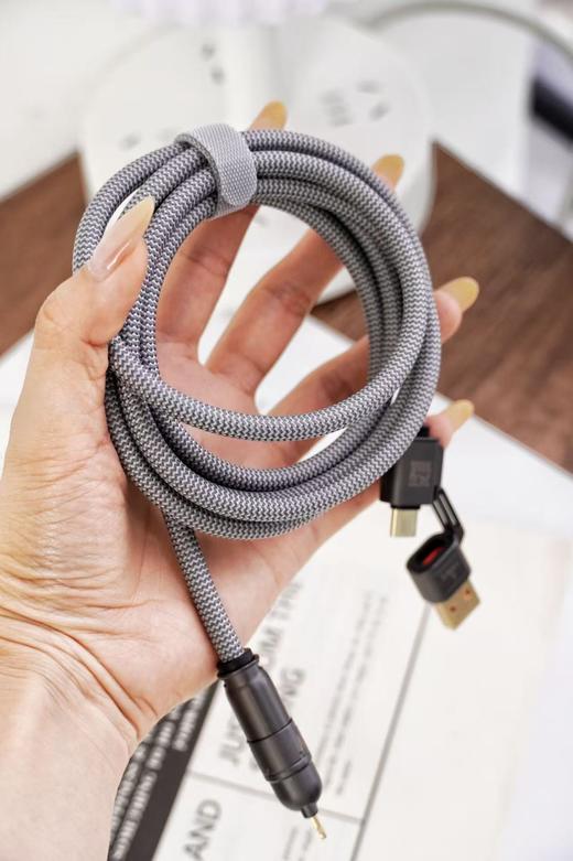 亲测❗️华为／苹果适配！💰19.9到手1.8米长线❗❗以一敌四 💥品质巨好！【Auraro 四合一超级快充数据线】四种接口随意切换安卓/苹果 商品图6