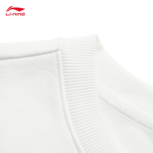 李宁加绒保暖卫衣女子爱心印花简约百搭运动上衣 乳白色AWDU446 商品图2