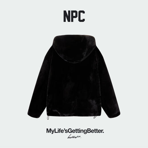 NPC潮牌皮毛一体仿水貂绒环保皮草连帽拉链外套保暖抗风NP5ATJ10 商品图1